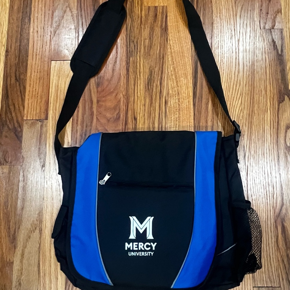 Mercy University Black and‎ Blue Crossover bag. Never used
